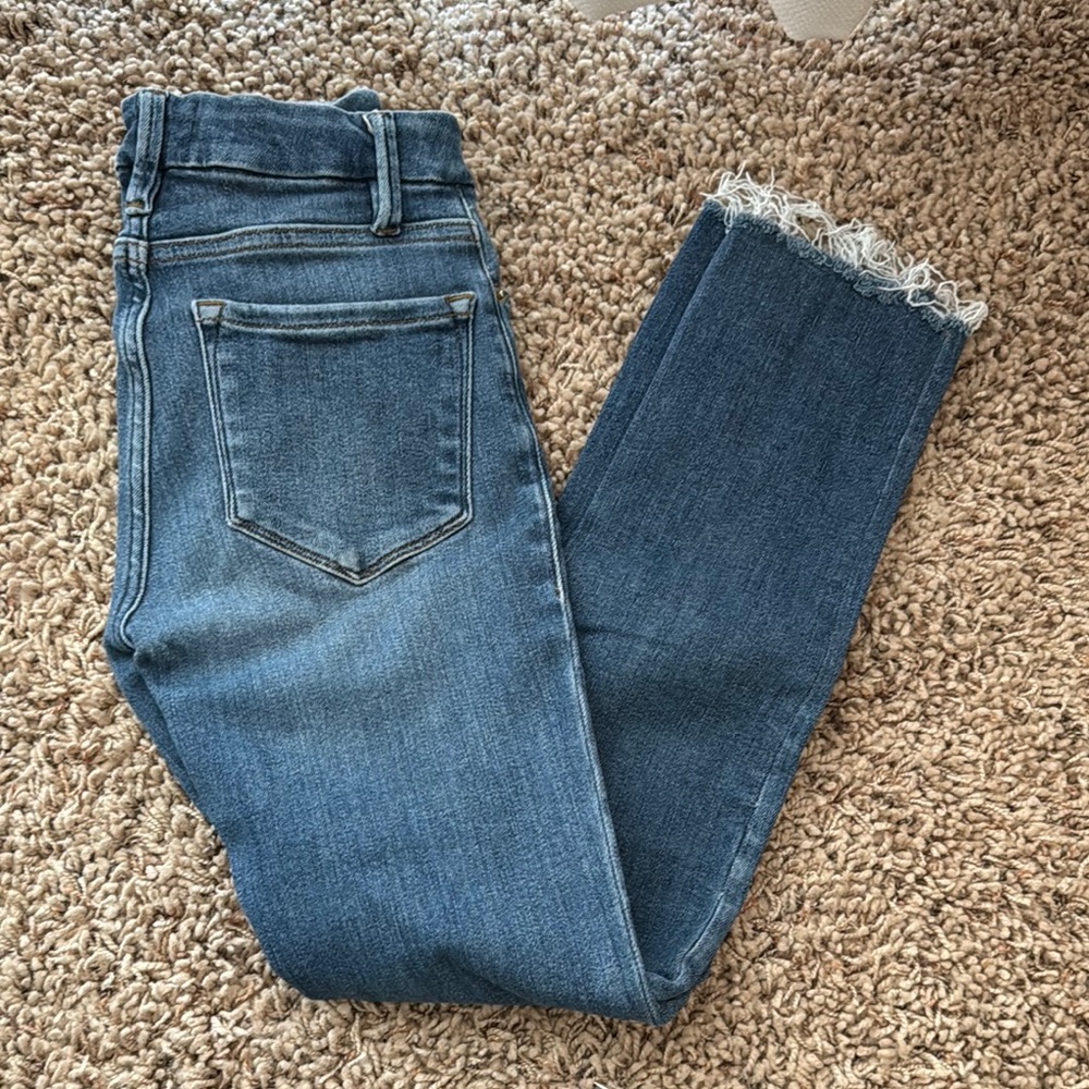 Frame Denim Blue Cropped mini boot Jeans